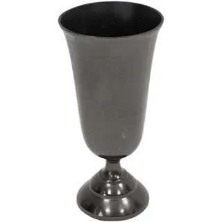 Dekoleidenschaft Bodenvase "Glänzend" schwarz, aus Aluminium, schwer, 48 cm hoch, große Vase, Deko Blumenvase schwarz