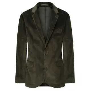 Hackett London für Herren. HM470485 Americana Cord grün (40/32), Lässig, Party, Baumwolle, Klassisch, Langarm
