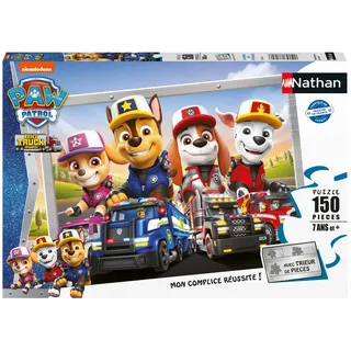 NATHAN - Puzzle für Kinder - 150 Teile - Paw Patrol Trucks - Für Kinder ab 7 Jahren - Hochwertiges Puzzle - Dicker und Stabiler Karton - Action & Adventure - 86160