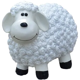 Geschenkestadl Gartenfigur Schaf wetterfest 23 cm hoch Tier Figur (Weiß)