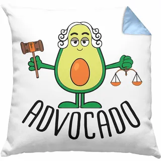 Trendation Jura Kissen mit Füllung 40x40 Geschenk Advocado Geschenkidee Jurist Avocado (Blau)