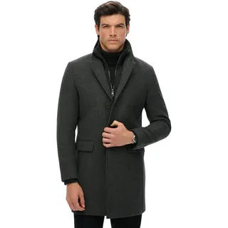 Superdry Town 2in1 Mantel - Dark Grey Herringbone - 2XL
