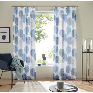 OTTO home Belem Kräuselband 140 x 175 cm Blau/Weiß
