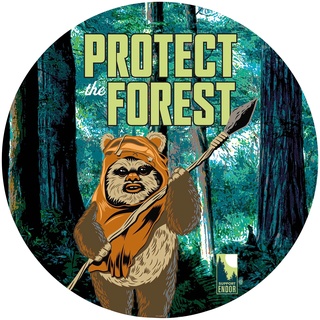 KOMAR Fototapete "Star Wars Protect the Forest" Tapeten 125x125 cm (Breite x Höhe), rund und selbstklebend Gr. B/L: 125 m x 125 m, Rollen: 1 St., bunt Fototapeten Comic