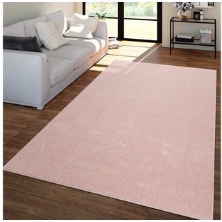 Teppich Wohnzimmer Teppich Kurflor Unifarbendes Design Modern Und Zeitlos, TT Home, quadratisch, Höhe: 12 mm rosa quadratisch - 160 cm x 160 cm x 12 mm