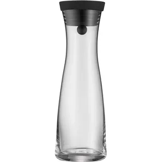 WMF Wasserkaraffe Basic, 1 Liter, Glaskaraffe, integriertes Sieb, tropffrei schwarz
