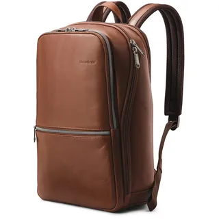 Samsonite Klassischer schlanker Leder-Rucksack
