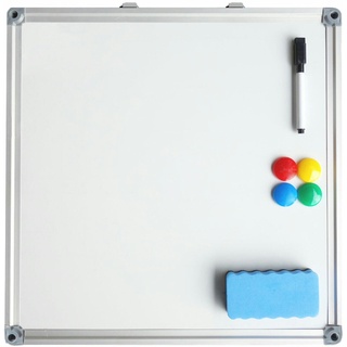 PAVO Whiteboard Magnettafel Memoboard 40 x 40cm inkl. 4 Magnete weiß mit Alurahmen