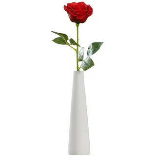 Große konische weiße Keramik-Blumenvase, kleine Knospenvase, einzelne Blume, dekorative Blumenvase für Heimdekoration, Tafelaufsätze, Arrangements von Blumensträußen
