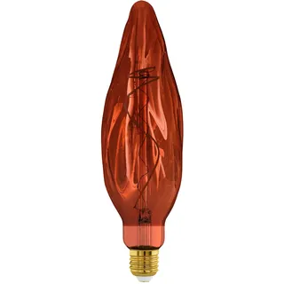 EGLO XXL E27 Lampe dimmbar, Spiral LED Retro Glühbirne Big Size | extra-großes Vintage Deko Leuchtmittel in Kupfer, 4 Watt, 20 Lumen, warmweiß, 2000 K, L 25,5 cm
