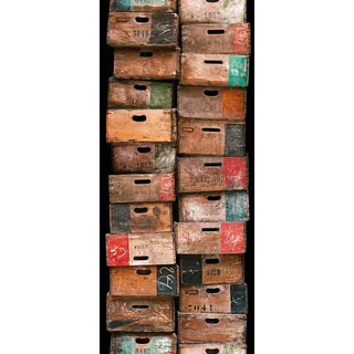 A.S. Création Livingwalls Klebefolie Holzkisten 0.35m x 2.5 M Braun