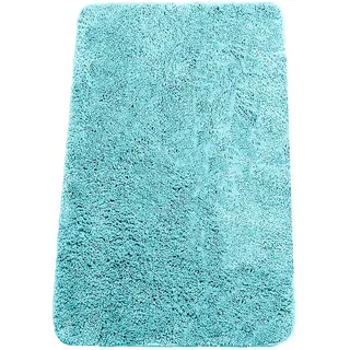 Brandsseller Badezimmerteppich 60x90 cm Badvorleger Badematte Badteppich rechteckig Chenille rutschfest saugstark maschinenwaschbar - Türkis