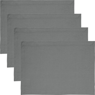 REDBEST Platzset Tischset "Tulsa" 4er-Pack, (4-St), Baumwolle Uni grau