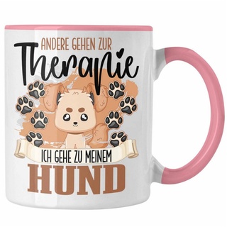 Trendation Tasse Trendation - Hund Tasse Geschenk für Hunde Besitzer Mama Papa Therapie rosa