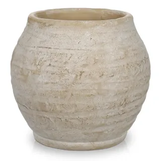 19CM Rustikales Terracotta Väschen - Dekorative Keramikvase für Trockenblumen - Beige