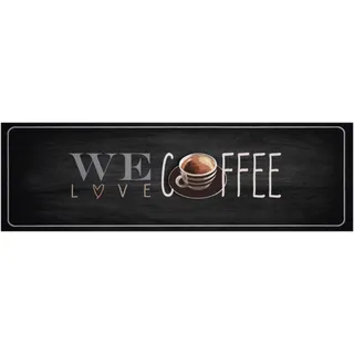 Küchenläufer »We love Coffee«, rechteckig, Läufer, Rutschfest, Küchenteppich, Küche, Teppich, Pflegeleicht, 38202359-11 anthrazit 5 mm