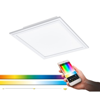 EGLO connect LED Panel Salobrena-C, Deckenlampe, LED Deckenleuchte, Fernbedienung, Lichtfarbe einstellbar (warmweiß – kaltweiß), RGB, dimmbar, ...