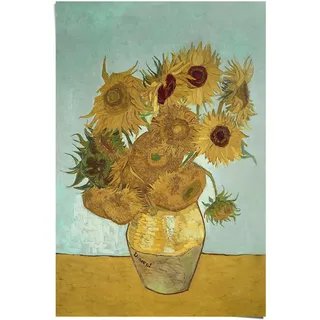 Poster REINDERS "Sonnenblumen Vincent van Gogh - Blüte - Pflanze - Berühmtes Gemälde", gelb (farbe bild(er): gelb), B:61cm H:91,5cm, Papier, Bilder, Poster
