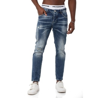 RedBridge Slim-fit-Jeans Hose Straight Leg Denim Pants Blau W38 L32 Distressed-Look blau W38