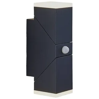 LINDBY Außenwandleuchte Aluminium 22,0 cm mit Bewegungsmelder schwarz
