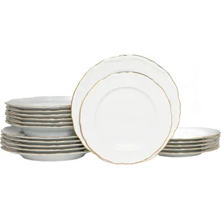 CreaTable Maria Theresia Tellerset 18-tlg. gold/weiß