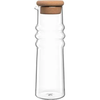 LEONARDO Karaffe 900 ml SOLE, 900 ml - Transparent - Borosilikatglas - mit Korkdeckel