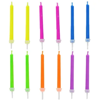 Buntleuchtende Party Kerzen,12Pcs Farbige Kerzen Geburtstag Kerzen mit bunter Flamme und Halter für Geburtstag Happy Birthday Kerzen Tortendeko
