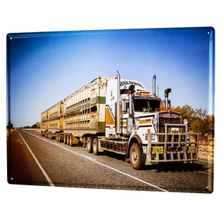 LEotiE SINCE 2004 Blechschild Vintage Retro Metallschild Wandschild Blech Poster Nostalgie Auto Retro Road Train Australien