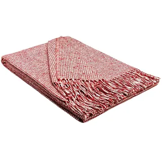 STTS International Palmera Kuscheldecke 140 x 200 cm Weiß/Rot