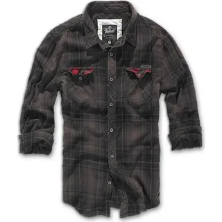 Brandit Textil Check Duncan Langarmhemd Brown / Black XL