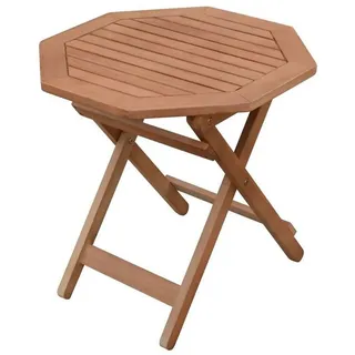 Spetebo Klapptisch Eukalyptus Holz Beistelltisch - 50 cm (Stück, 1-St., Gartentisch), Holz Garten Balkon Tisch beige