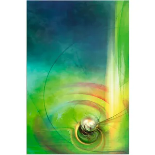 Wandbild ARTLAND "Abstraktes Spiel CB" Bilder Gr. B/H: 60 cm x 90 cm, Alu-Dibond-Druck Muster Hochformat, 1 St., grün Kunstdrucke als Alubild, Outdoorbild, Poster in verschied. Größen