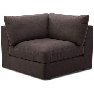 CAVADORE Sofa-Modul "Fiona" Spitzecke / Ecke für Wohnlandschaft oder XXL-Sessel / 107 x 90 x 107 / Webstoff dunkelbraun