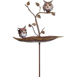 Moritz Vogeltränke Garten Eulen 24 x 41 x 129 cm Gartenstecker Gartendeko Gartenfigur Tierfigur Deko