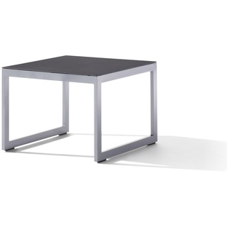 Sieger Loungetisch mit Glasplatte 60x60x44 cm - /Graphit - Glas/Aluminium - 60