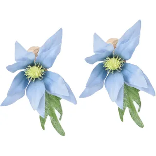 Stück Serviettenringe Aus Holz, Schlichtes Blaues Blumenmuster, Ideal Für Zuhause, Hotel Oder Partys