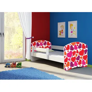 Clamaro Kinderbett (Kinderbett, Babybett 70x140, 80x160, 80x180cm Juniorbett, Kind, Motiv, Schublade CLAMARO) bunt