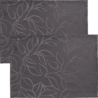 Erwin Müller Platzset Outdoor-Tischset "Terrassa" 2er-Pack, abwaschbar Blatt grau
