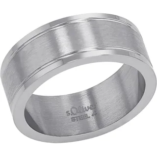 s.Oliver Ring Edelstahl Herren Ringe, Silber, Kommt in Schmuck Geschenk Box