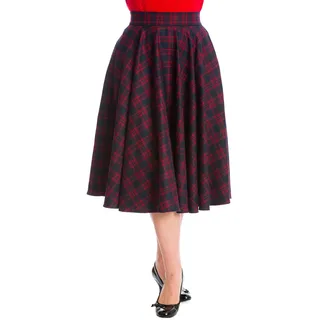 Banned Retro Tellerrock Adore Her Rot Vintage Swing Skirt Kariert, Größe:XXL - XXL