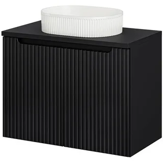[en.casa] Waschbeckenunterschrank Skelbolu 80 x 71 x 40 cm Schwarz