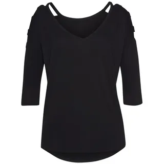 LASCANA 3/4-Arm-Shirt Schwarz 40/42