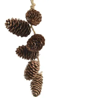 Kaemingk Christbaumschmuck, Tannenzapfen Deko an Jute Kordel zum Aufhängen 7,5x20cm natur braun braun