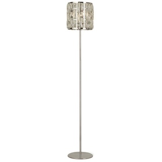 Licht-Erlebnisse Stehlampe FRANK, ohne Leuchtmittel, 155 cm Chrom Klar/Transparent Wohnzimmer Glas Metall E27 Jugendstil bunt