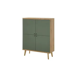 Home Affaire Highboard 107 x 134 x 40 cm Grün / Schwarz