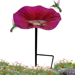 Vogeltränke Stehend Blumenform, Vogeltränke Blumenstecker, Gartenstecker Bienentränke Für Den Metall,Ästhetische Gartendekoration Für Kolibris Im Garten