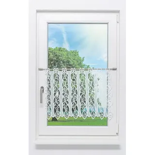 PLAUENER SPITZE Scheibengardine Loop (Bx H) 81cm * 47cm weiß/Weiß
