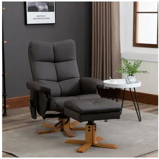 HOMCOM Massagesessel Hocker, 360°drehbarer mit Massage, TV-Sessel, Polyester (Massagesessel, 2-St., Relaxsessel), für Wohnbereich, Braun braun
