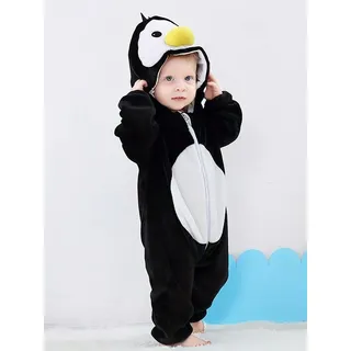 DEBAIJIA Pyjama DEBAIJIA Baby Flanell Winter 0-36M Jumpsuit Junge und Mädchen Pyjama schwarz 90