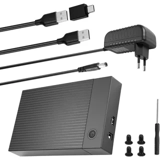 Jaxiyun Festplatten Dockingstation 6Gbps für 2,5''/3,5'' SATA HDD & SSD, USB C/USB 3.0 SATA HDD Festplatten Docking Station Gehäuse Festplattengehäuse FestplattenAdapter mit 12V/2A Netzadapter, UASP